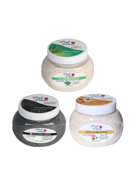

Pink Plums Aloevera - Charcoal & Anti-Tan Face & Body Exfoliating Scrubs 750 ml, Off white