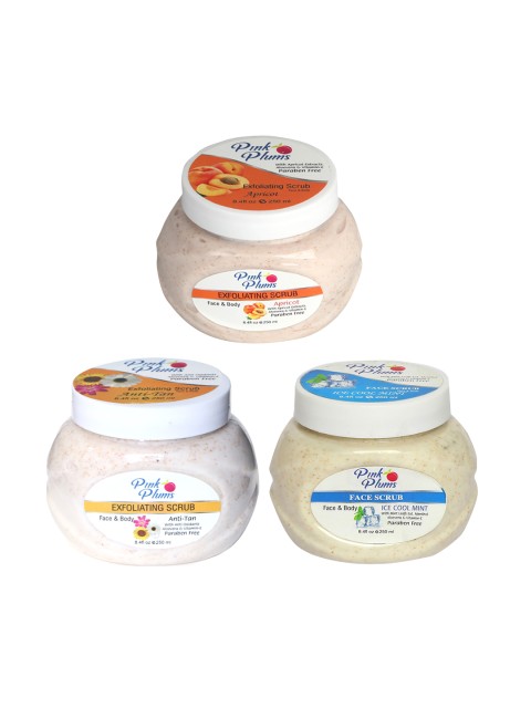 

Pink Plums Apricot - Ice Cool Mint & Anti-Tan Face & Body Exfoliating Scrubs 750 ml, Off white