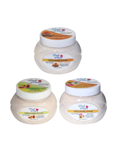 

Pink Plums Haldi Chandan - Papaya - Skin Whitening Face & Body Exfoliating Scrubs 750 ml, Off white