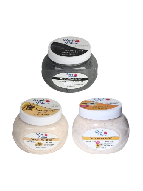 

Pink Plums Charcoal - Gold & Anti-Tan Face & Body Exfoliating Scrubs 750 ml, Multi