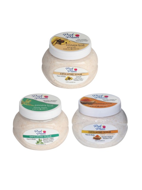 

Pink Plums Gold - Haldi Chandan & Neem Tulsi Face & Body Exfoliating Scrubs 750 ml, Multi