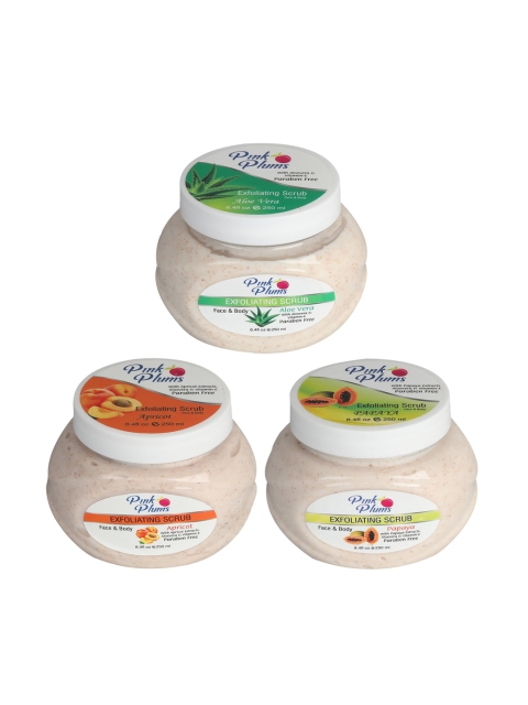 

Pink Plums Aloe Vera, Apricot & Papaya Face & Body Exfoliating Scrubs 750 ml, Multi