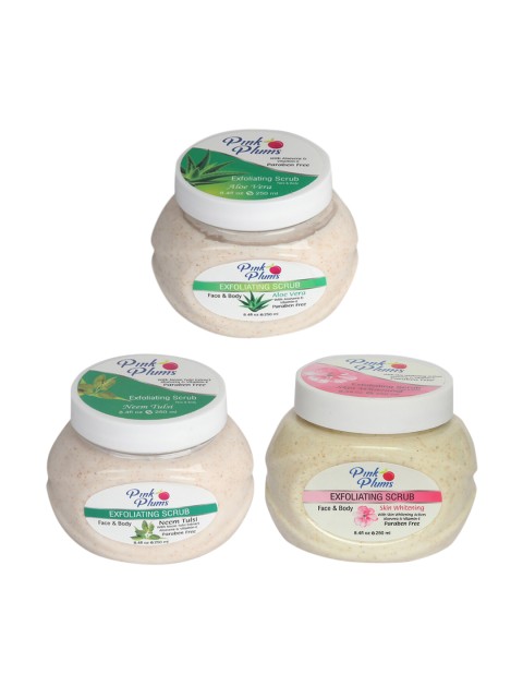 

Pink Plums Aloe Vera, Neem Tulsi & Skin Whitening Face & Body Scrubs 750 ml, Multi