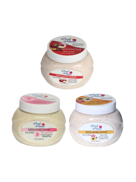 

Pink Plums Anti-Tan, Fruit Mix & Skin Whitening Face & Body Scrubs 750 ml, Beige