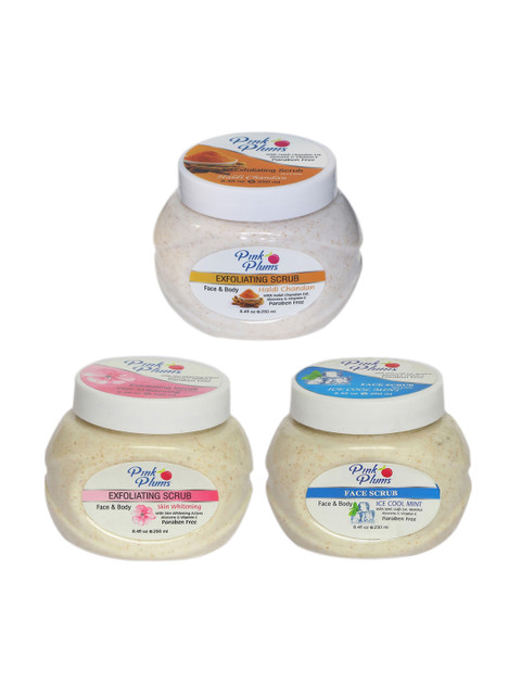 

Pink Plums Haldi Chandan, Skin Whitening & Ice Cool Face & Body Scrubs 750 ml, Multi