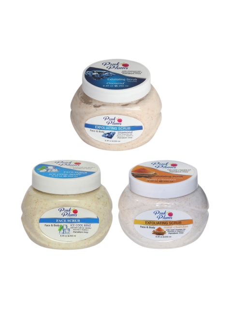 

Pink Plums Diamond, Haldi Chandan & Ice Cool Face & Body Scrubs 750 ml, Multi