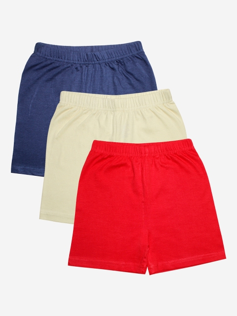 

KiddoPanti Girls Pack of 3 Biker Shorts, Red