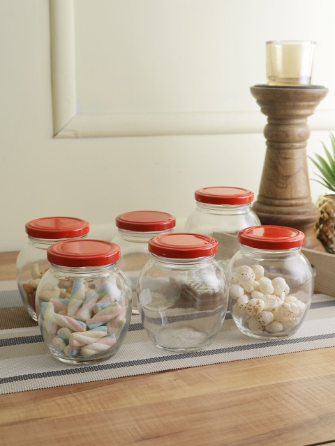 

Storehaus Set Of 6 Matka Glass Jar 335ml, Transparent