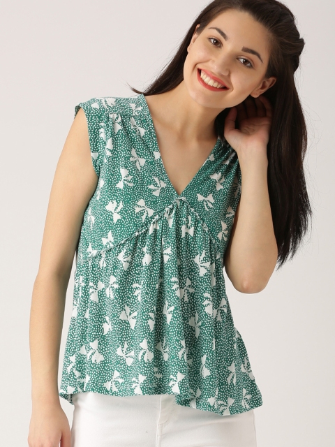 

DressBerry Women Green Printed Top