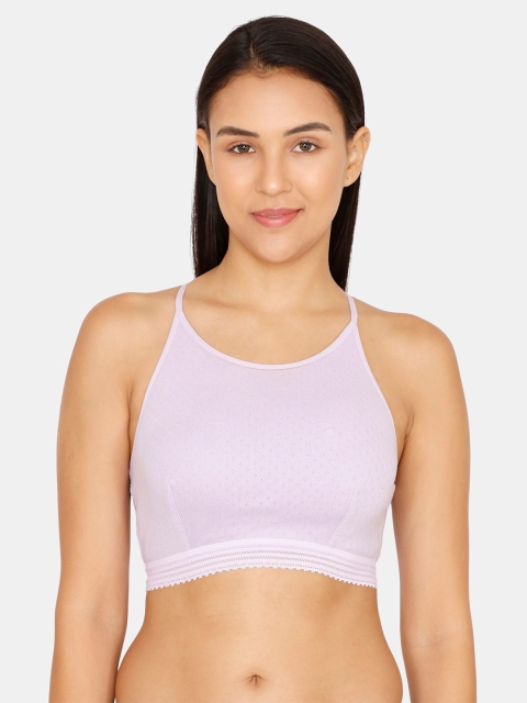 

Zivame Purple Abstract Bralette Bra