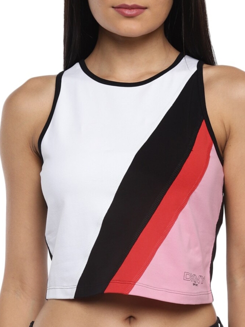 

DKNY Multicoloured Colourblocked Top, White
