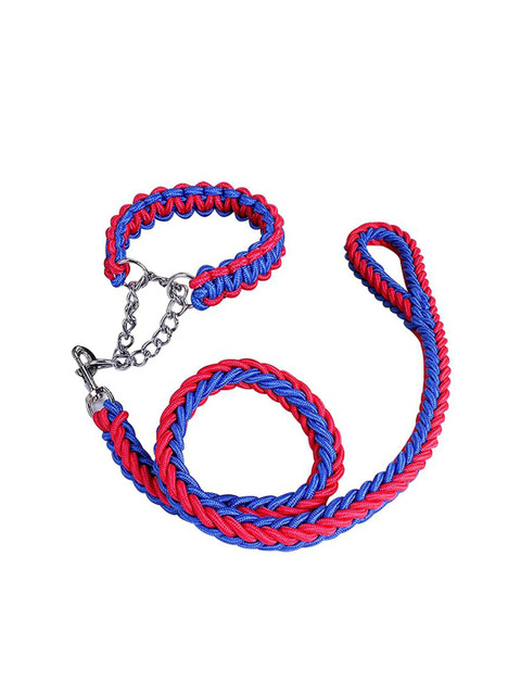 

Emily pets Blue & Red Self Design Adjustable Pet Leashes