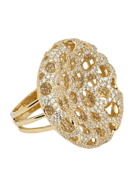 

SANGEETA BOOCHRA Gold-Plated & White CZ Studded Finger Ring