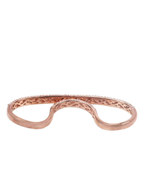 

SANGEETA BOOCHRA Women Rose Gold-Plated CZ - Studded Finger Ring