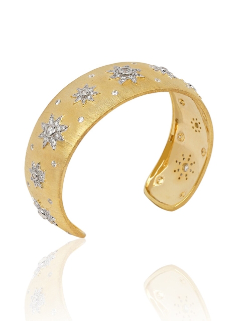 

SANGEETA BOOCHRA Women Gold & Silver Cubic Zirconia Wraparound Bracelet