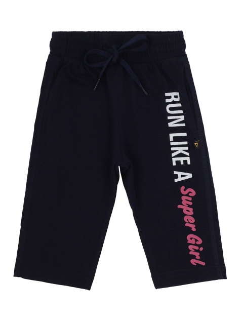 

PROTEENS Girls Navy Blue & White Printed Capris