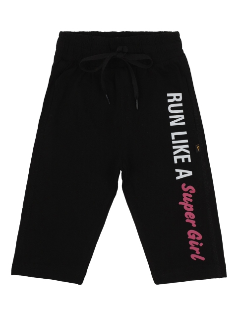 

PROTEENS Girls Black & Pink Printed Capris