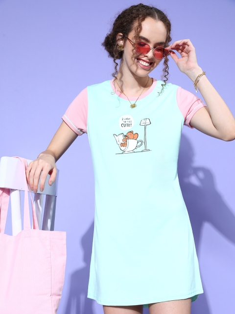

Cartoon Network by Dressberry Green & White Printed Nightdress