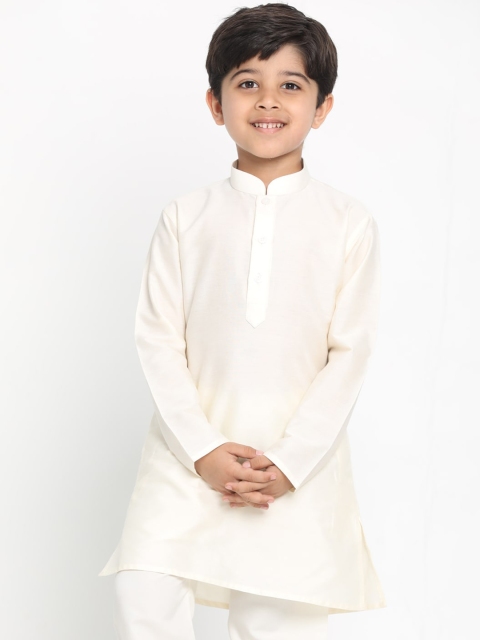 

VASTRAMAY Boys Cream-Coloured Kurta
