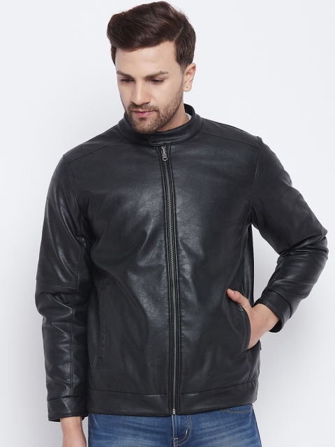 

Okane Men Black Biker Jacket