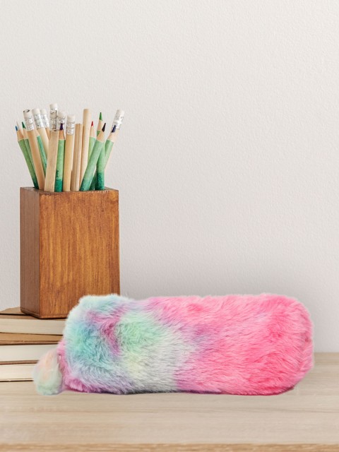 

POPLINS Kids Blue & Pink Fluffy Fur Pouch, Rose