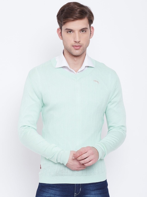 

JUMP USA Men Acrylic Teal Self Design Sweater