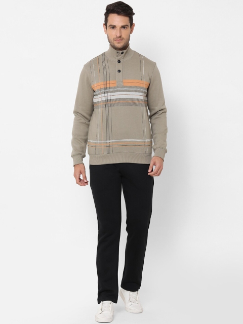 

Sweet Dreams Men Beige & Black Striped Tracksuit
