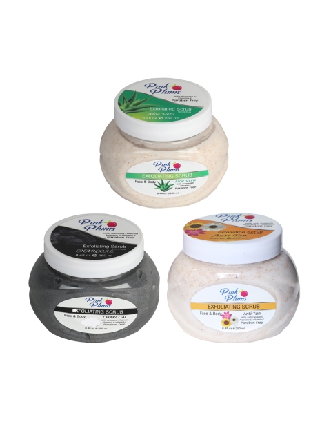 

Pink Plums Aloe Vera - Charcoal & Anti-Tan Face & Body Exfoliating Scrubs 750 ml, Beige