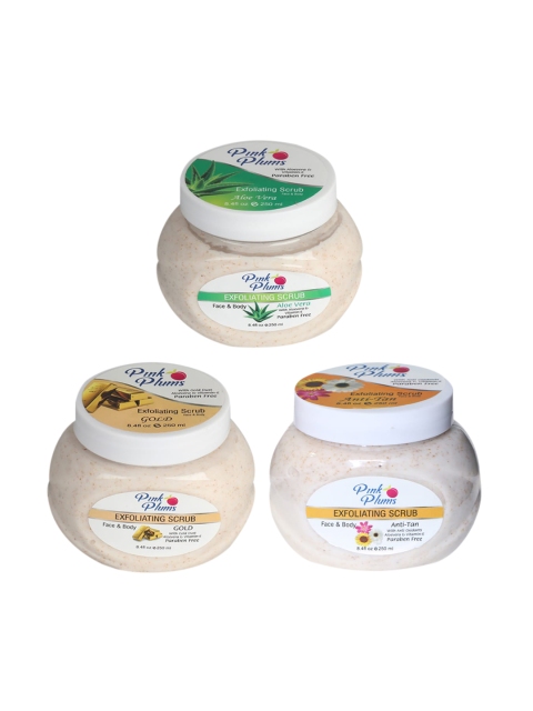 

Pink Plums Aloe Vera - Gold & Anti-Tan Face & Body Exfoliating Scrubs 750 ml, Beige