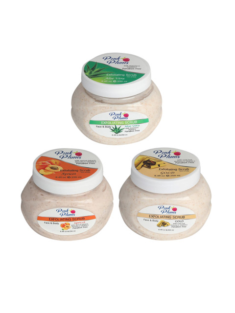 

Pink Plums Aloe Vera - Apricot & Gold Face & Body Exfoliating Scrubs 750 ml, Beige