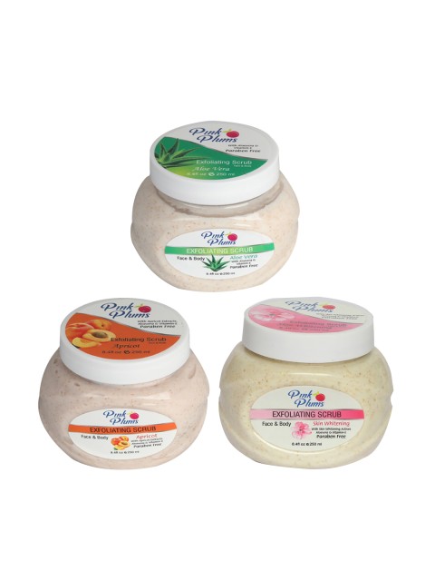 

Pink Plums Aloe Vera - Apricot & Skin Whitening Face & Body Exfoliating Scrubs 750 ml, Beige