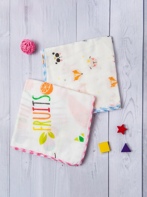 

Baby Moo Pack Of 2 Multi-coloured Muslin Towels