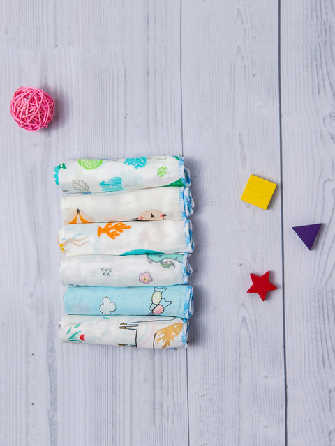 

Baby Moo Pack Of 6 Muslin Napkins, White