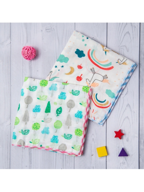 

Baby Moo Kids Pack Of 2 Multicoloured Muslin Towels, Multi