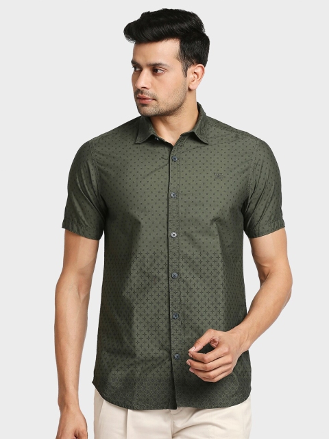 

ColorPlus Men Green Printed Casual Shirt
