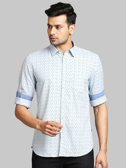 

Parx Men Blue Slim Fit Printed Casual Shirt