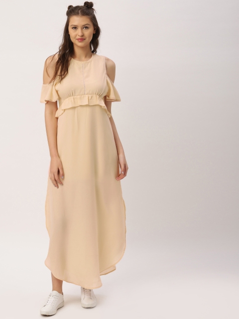 

DressBerry Women Peach Solid Maxi Dress