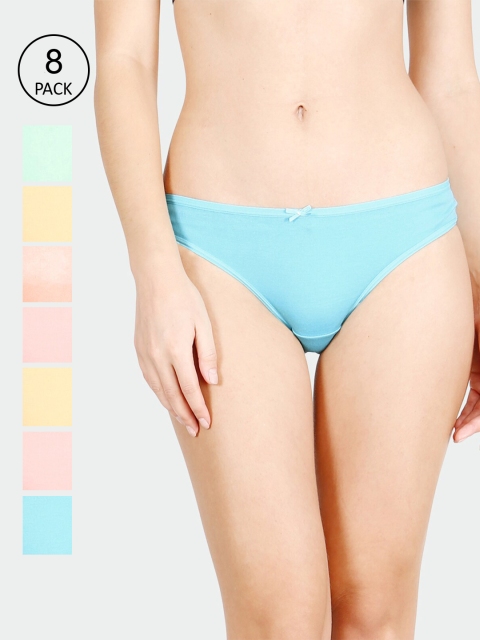 

Lux Cozi Women Pack of 8 Assorted Solid Briefs