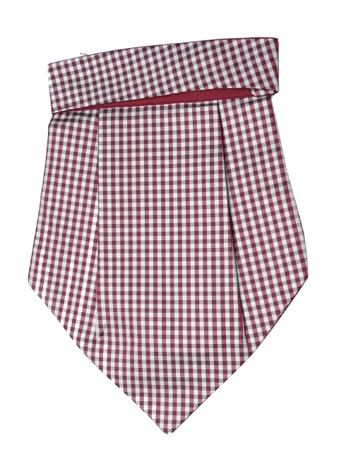 

Calvadoss Men Maroon & White Checked Cravat