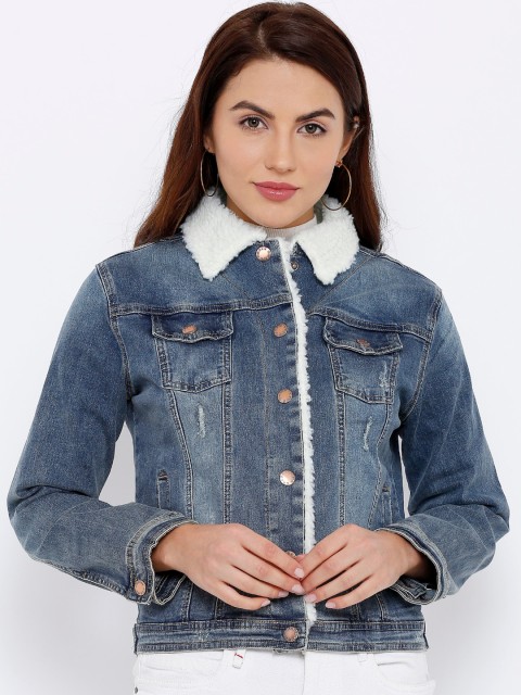 

Kraus Jeans Women Blue Washed Denim Jacket