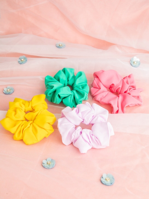 

DEEBACO Women Multicoloured Set of 4 Ponytail Holders, Multi