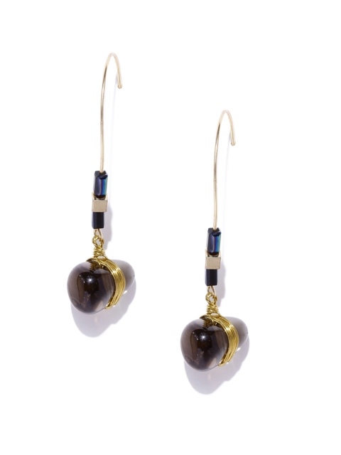 

Pipa Bella Gold-Toned & Olive Green Drop Earrings