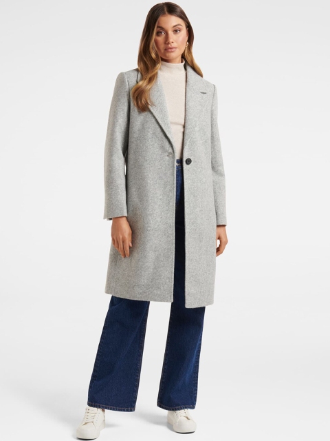 

Forever New Women Grey Solid Carla Crombie Petite Parka