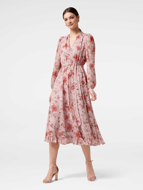 

Forever New Pink Floral Printed Midi Dress
