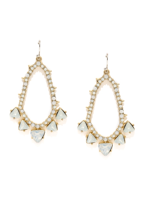 

Pipa Bella Gold-Toned & Mint Green Embellished Drop Earrings