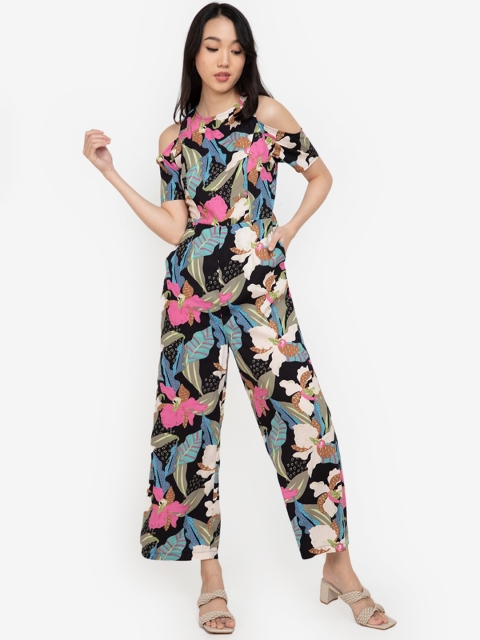 

ZALORA BASICS Multicoloured Printed Recycled Polyester Jumpsuit, Multi