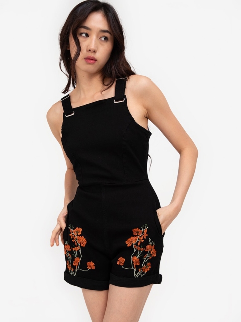

ZALORA BASICS Black Denim Playsuit