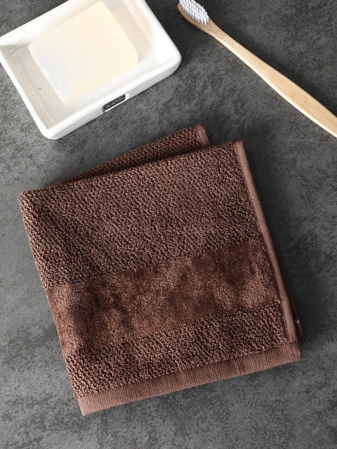 

Pure Home and Living Brown Set Of 8 Face Towels