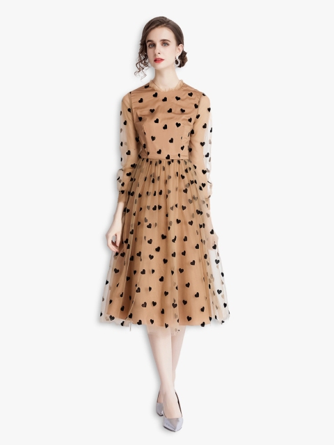 

JC Collection Women Khaki Fit & Flare Midi Dress