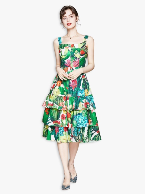 

JC Collection Green Floral Midi Dress